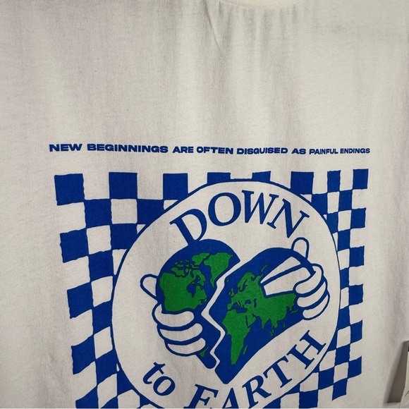 Lifted Anchors - Down To Earth Tee - White Graphic t-shirt - Unisex Small - Picture 3 of 10